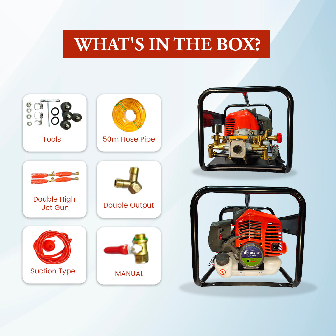 FUJIAKA, PORT FU-P-768, Portable Agricultural High-Pressure Power Sprayer Pump-2 STROKE PETROL ENGINE