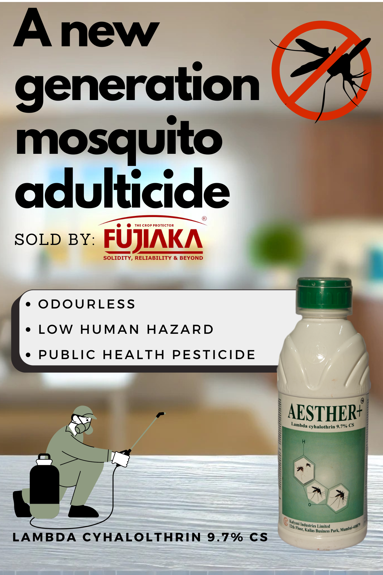 AESTHER+ - Lambda Cyhalolthrin - Mosquito Adulticide - 1 Litre | Liquid