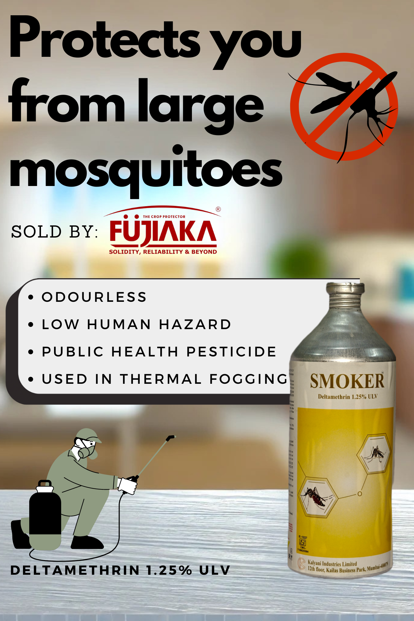 Smoker - DELTAMETHRIN 1.25% ULV - PESTICIDE - 1 Litre | Liquid