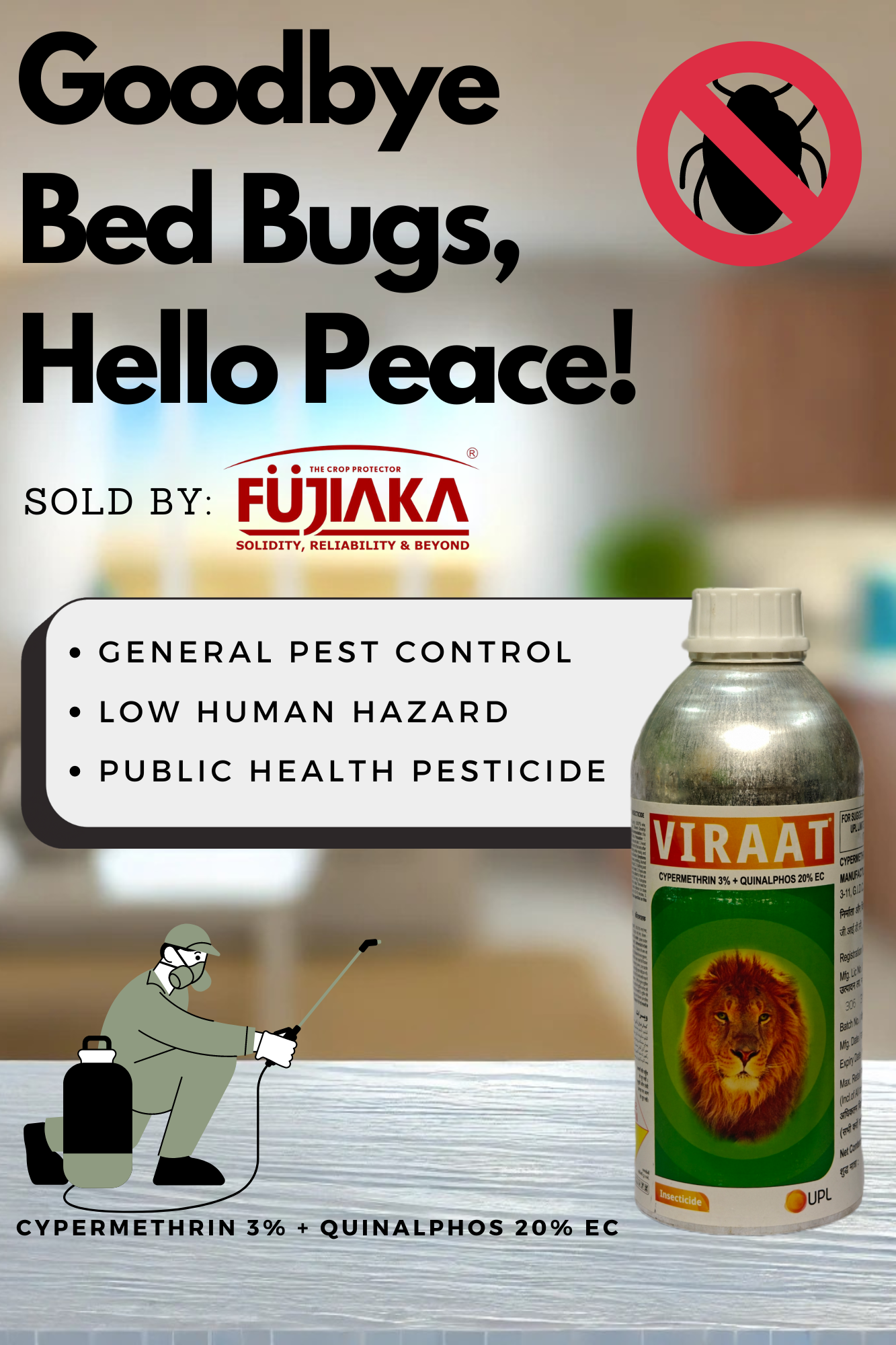 Viraat - CYPERMETHRIN 3% + QUINALPHOS 20% EC - Insecticide | Liquid
