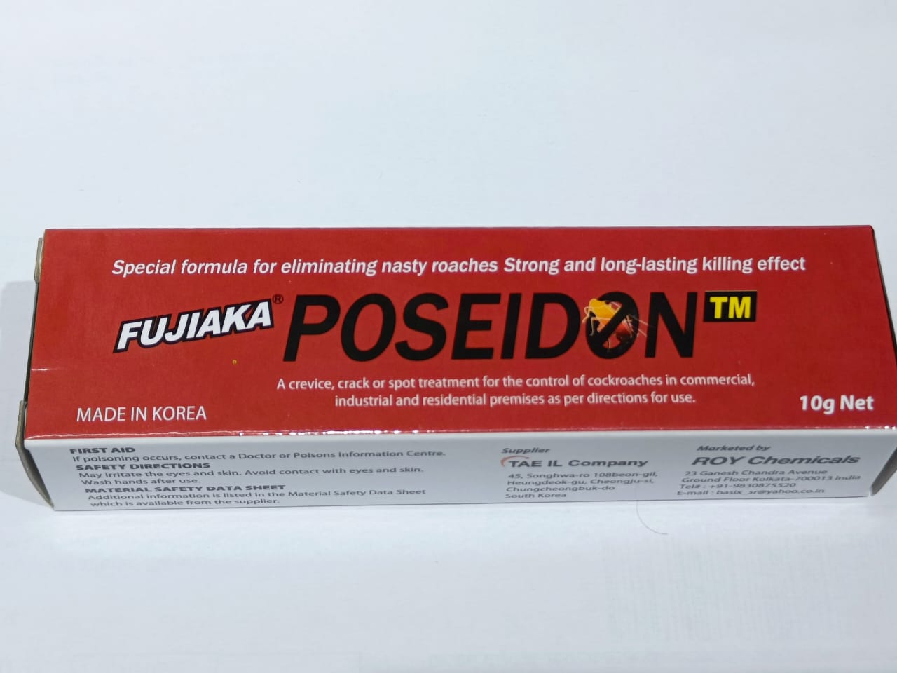 Fujiaka Poseidon Anti Roach Gel Cockroach Killer (New and Advanced Formula) - 10 gms Tube