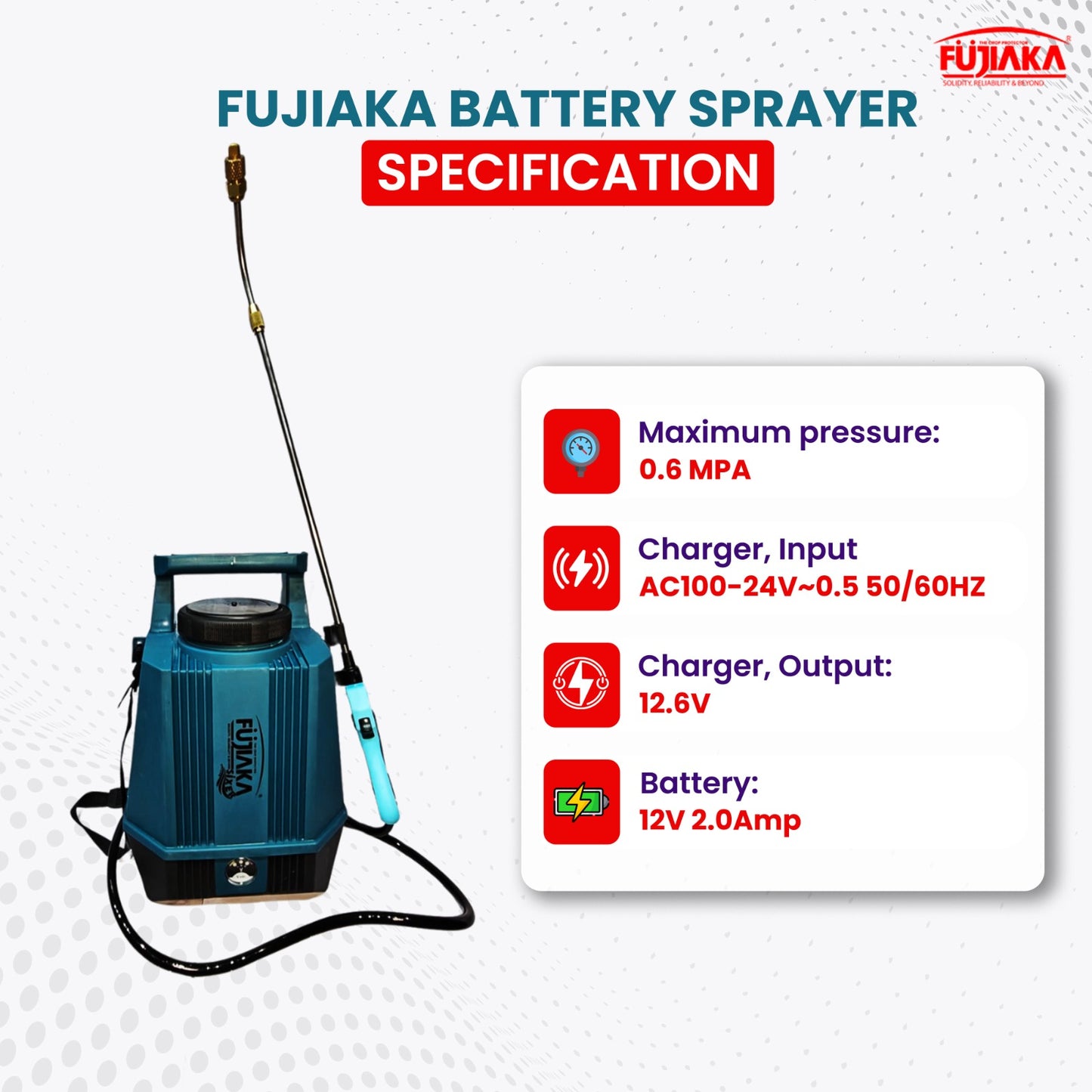 FUJIAKA WS/SIXER, Lithium-Ion Battery Operated Portable Garden Sprayer
