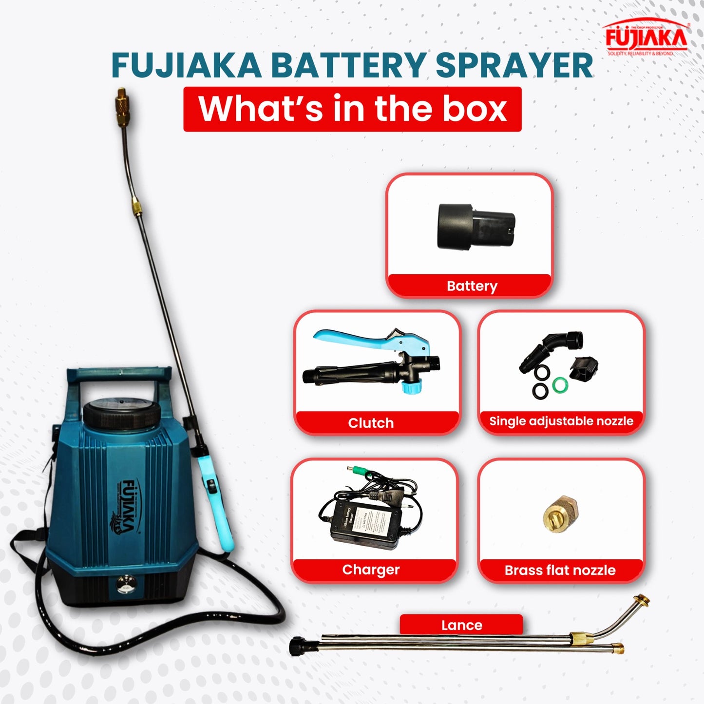 FUJIAKA WS/SIXER, Lithium-Ion Battery Operated Portable Garden Sprayer