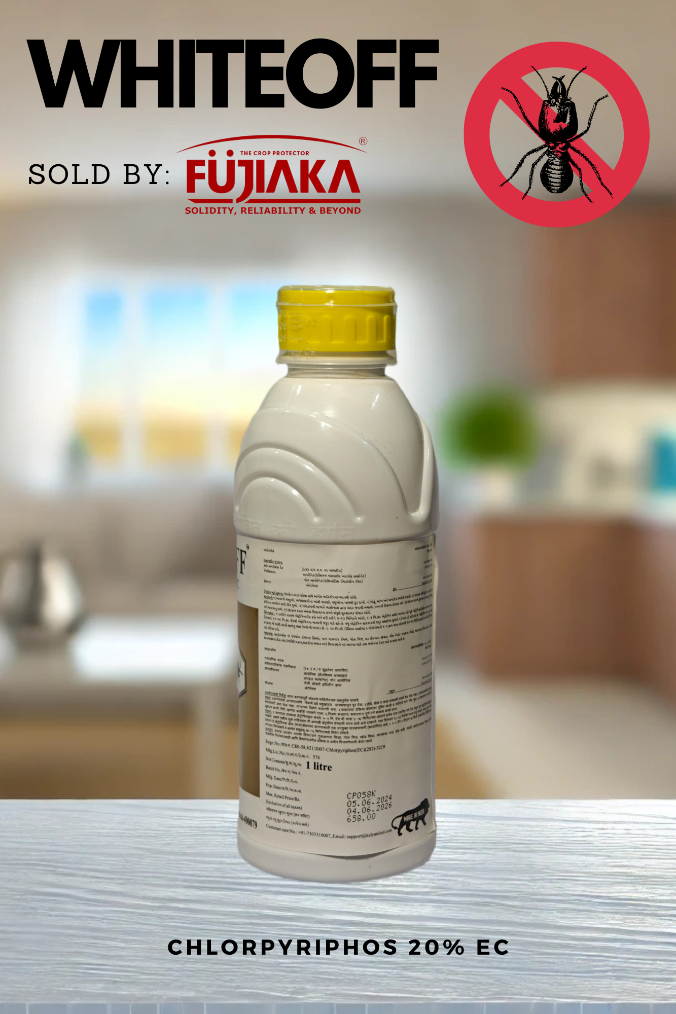 Whiteoff - CHLORPYRIPHOS 20 % EC - TERMITICIDE - 1 Litre | Liquid