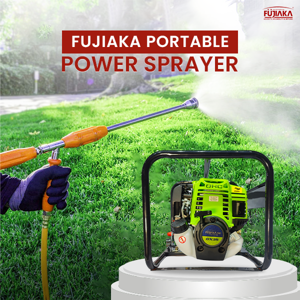 FUJIAKA Port FU-PH-768-4G, Portable Agricultural High-Pressure Portable Power Sprayer Pump with 4-Stroke Petrol Engine and 50 metre High Pressure Hose Pipe, Black (Pack of 1)