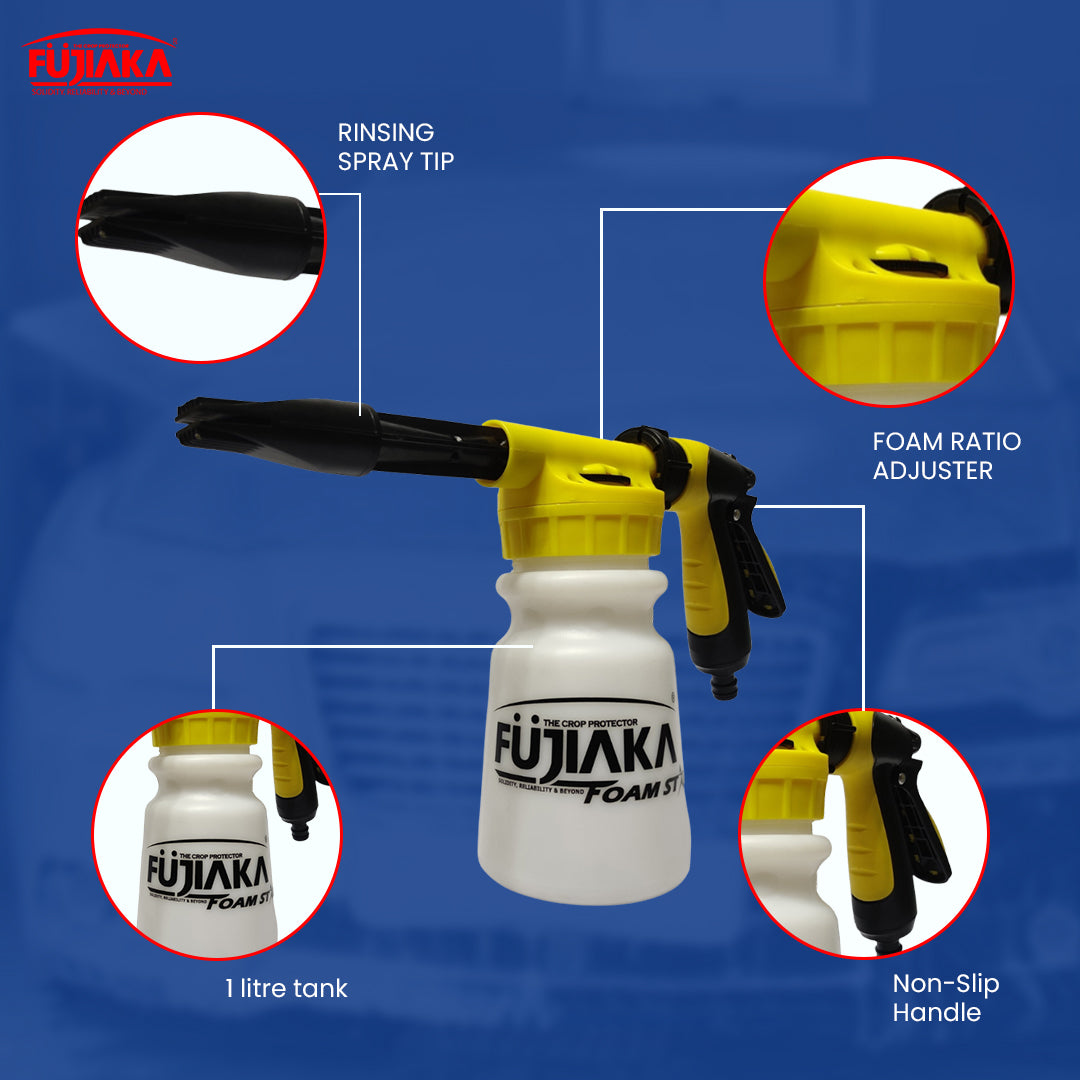 FUJIAKA Foam-Star, Foam Sprayer Multi Purpose (3in1) Heavy Duty Handheld Sprayer for Car Wash - 1 Litre - (Pack of 1)