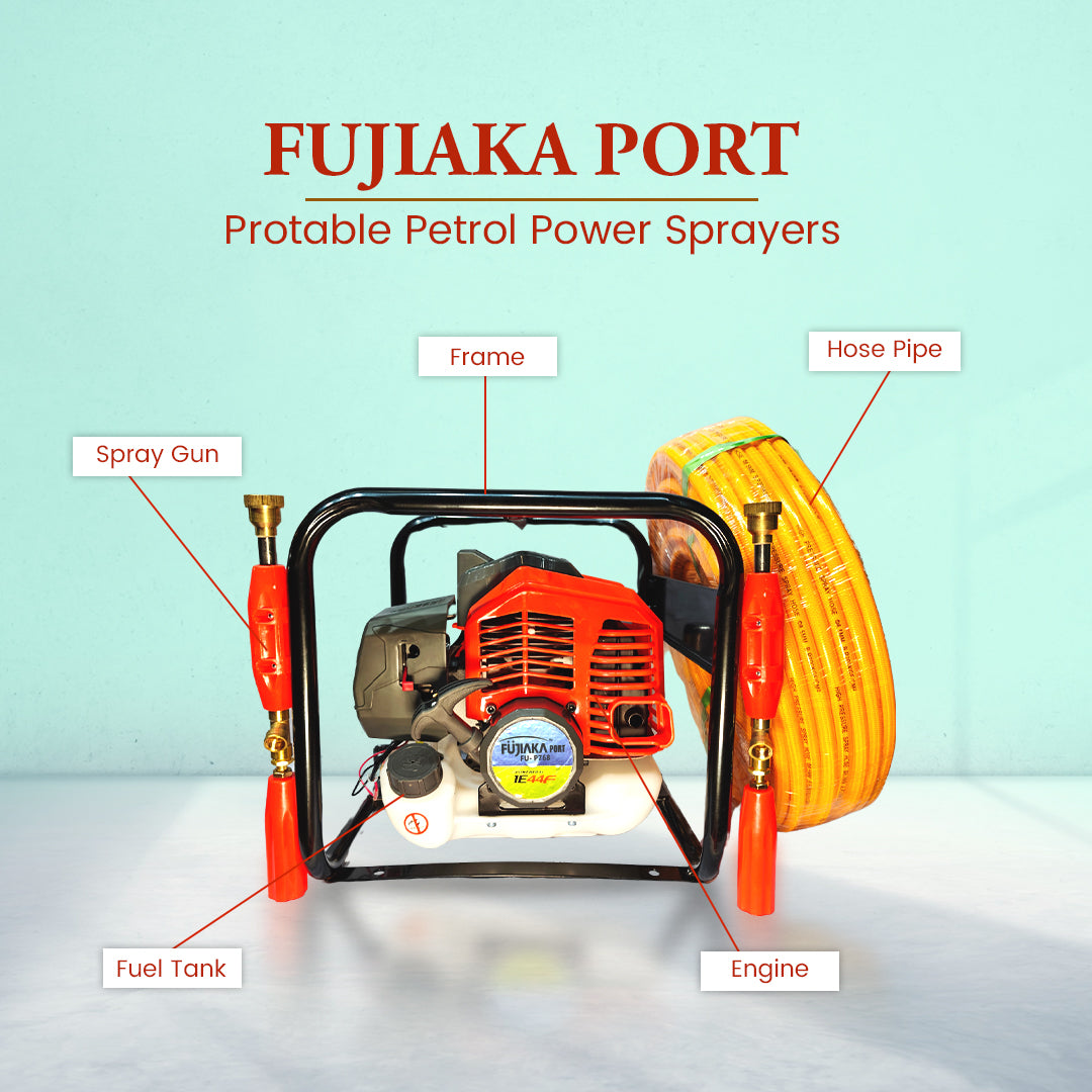 FUJIAKA, PORT FU-P-768, Portable Agricultural High-Pressure Power Sprayer Pump-2 STROKE PETROL ENGINE
