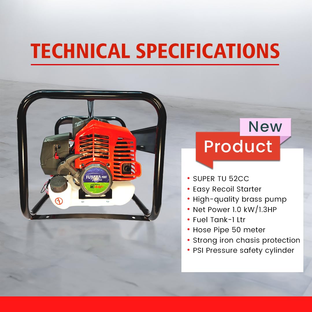 FUJIAKA, PORT FU-P-768, Portable Agricultural High-Pressure Power Sprayer Pump-2 STROKE PETROL ENGINE