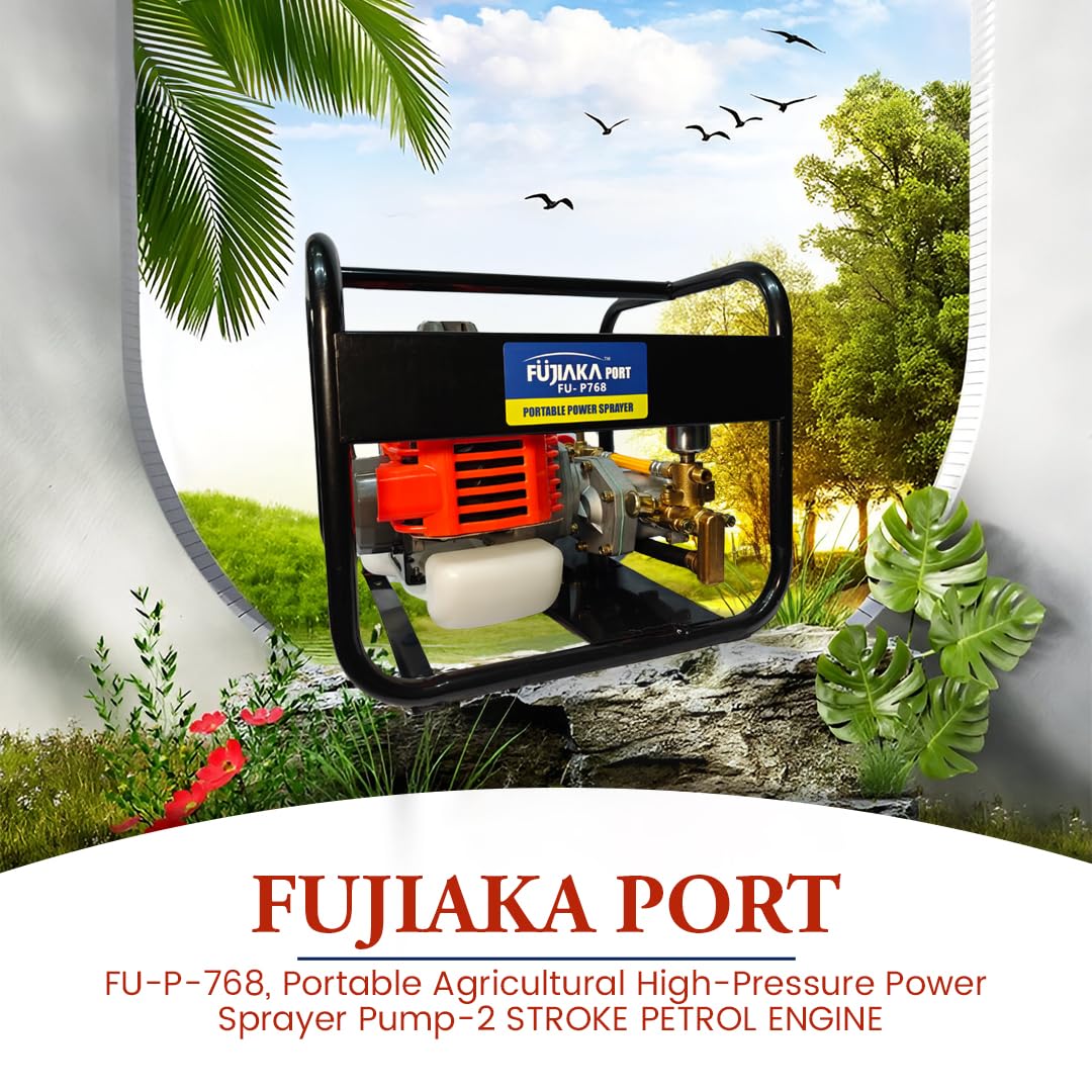 FUJIAKA, PORT FU-P-768, Portable Agricultural High-Pressure Power Sprayer Pump-2 STROKE PETROL ENGINE