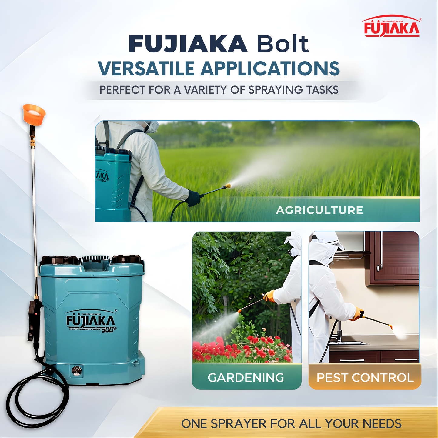 FUJIAKA BOLT, Battery Operated Agricultural Knapsack Sprayer -16 Litres