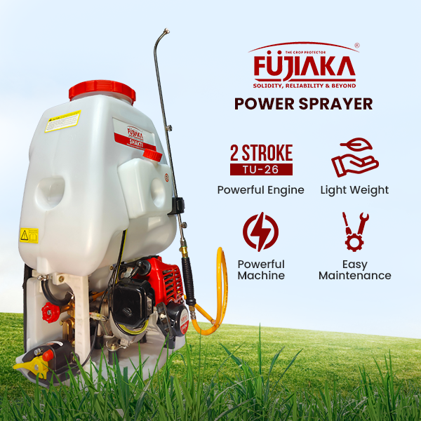 FUJIAKA Shakti, Knapsack/Backpack Power Sprayer Pump with 2-Stroke Petrol Engine for Agricultural, Professional Pest Control and Sanitising Use, 25 litres, Red (Pack of 1)