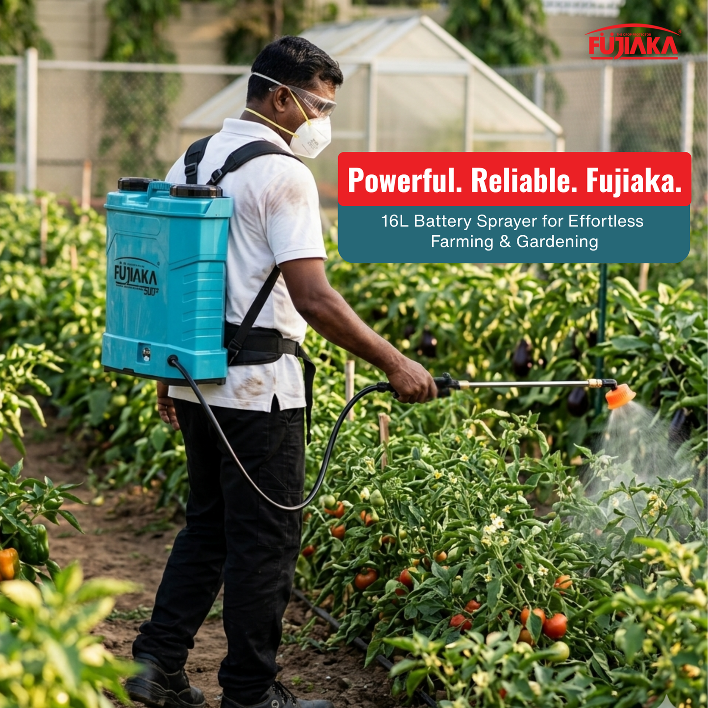 FUJIAKA BOLT, Battery Operated Agricultural Knapsack Sprayer -16 Litres