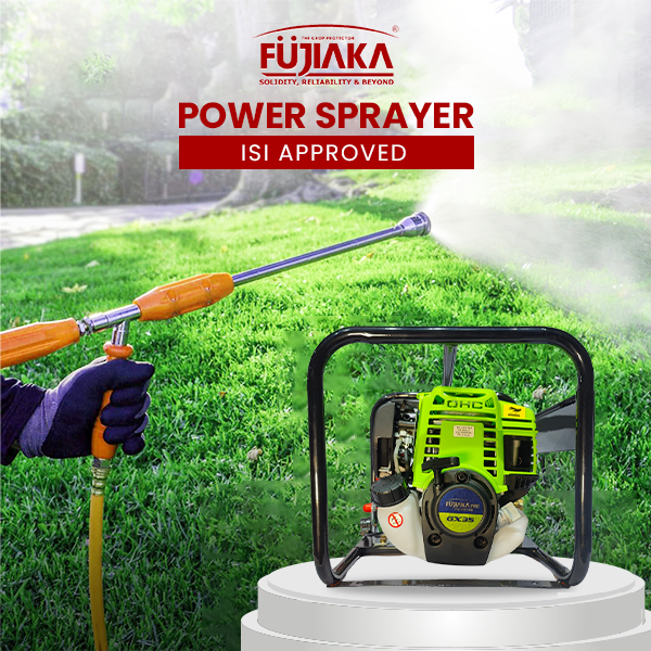 FUJIAKA Port FU-PH-768-4G, Portable Agricultural High-Pressure Portable Power Sprayer Pump with 4-Stroke Petrol Engine and 50 metre High Pressure Hose Pipe, Black (Pack of 1)