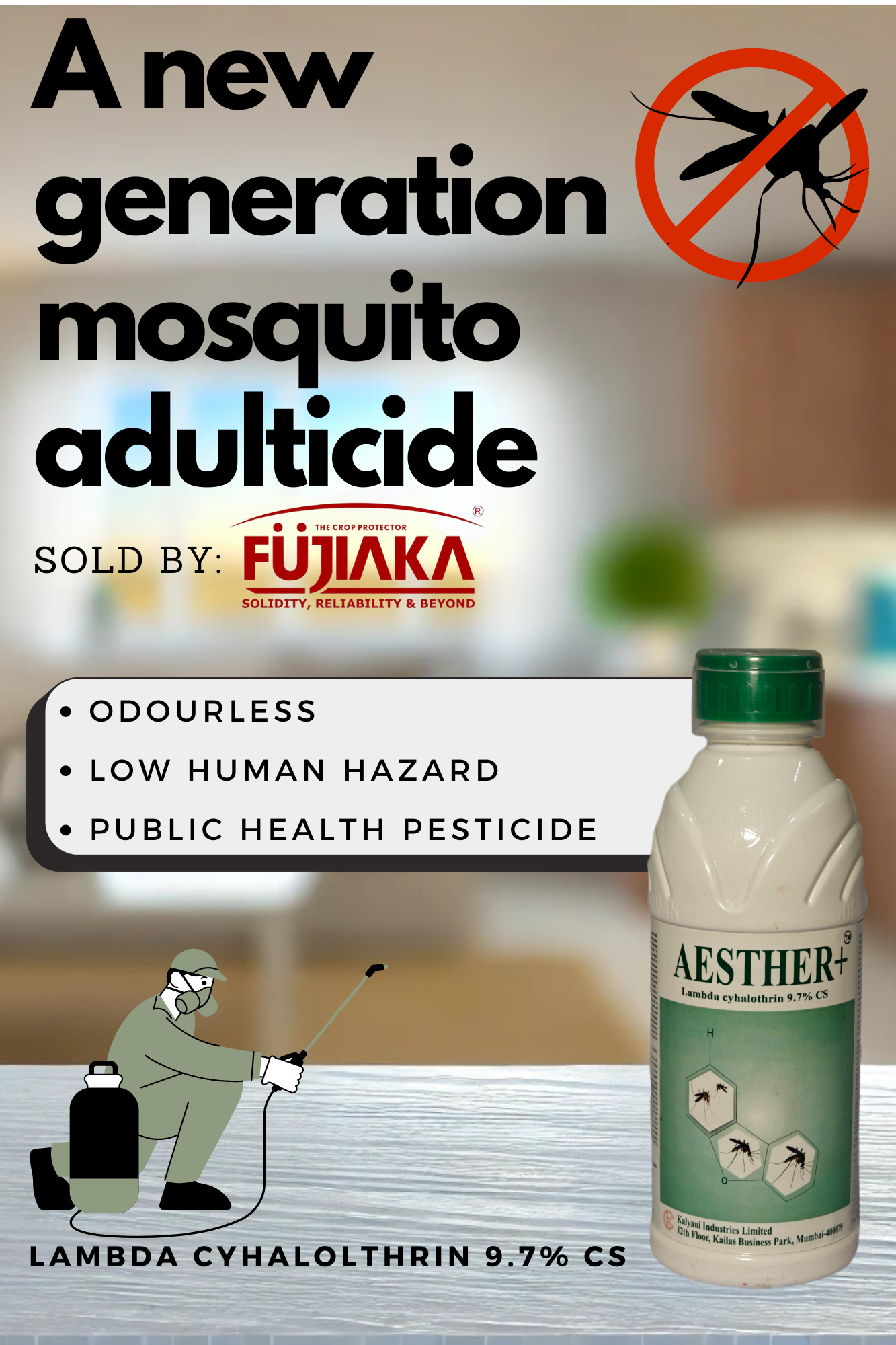 AESTHER+  - Lambda Cyhalolthrin - Mosquito Adulticide - 1 Litre | Liquid