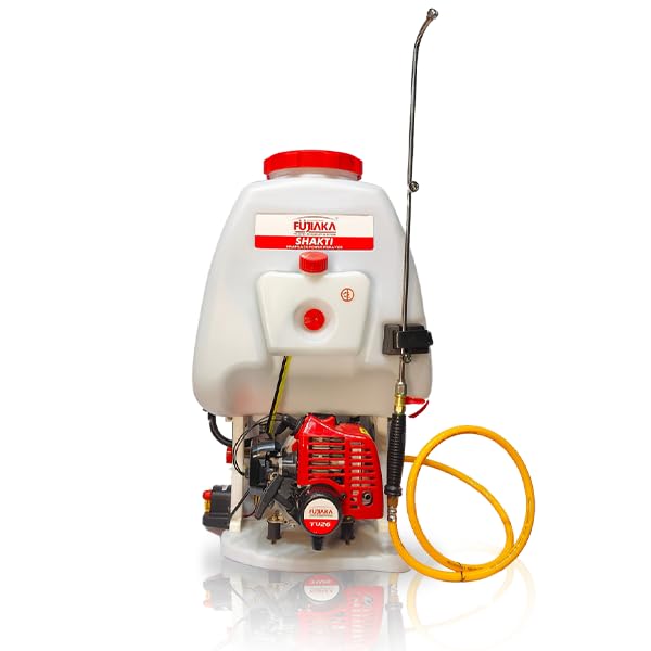 FUJIAKA Shakti, Knapsack/Backpack Power Sprayer Pump with 2-Stroke Petrol Engine for Agricultural, Professional Pest Control and Sanitising Use, 25 litres, Red (Pack of 1)