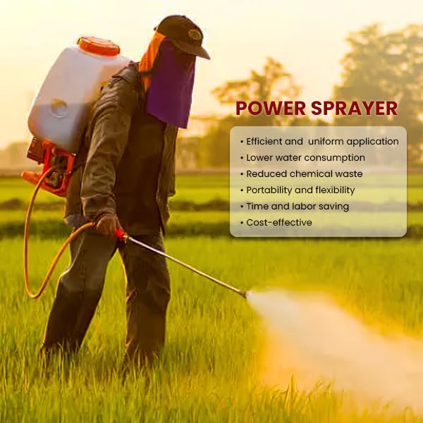 FUJIAKA Shakti, Knapsack/Backpack Power Sprayer Pump with 2-Stroke Petrol Engine for Agricultural, Professional Pest Control and Sanitising Use, 25 litres, Red (Pack of 1)