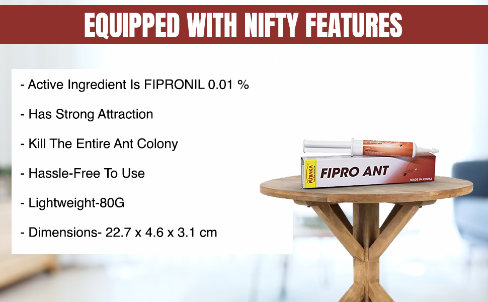 FUJIAKA, Fipro Ant Killer Gel Bait, 35gms Injection Tube for Control and Elimination of ant Colony