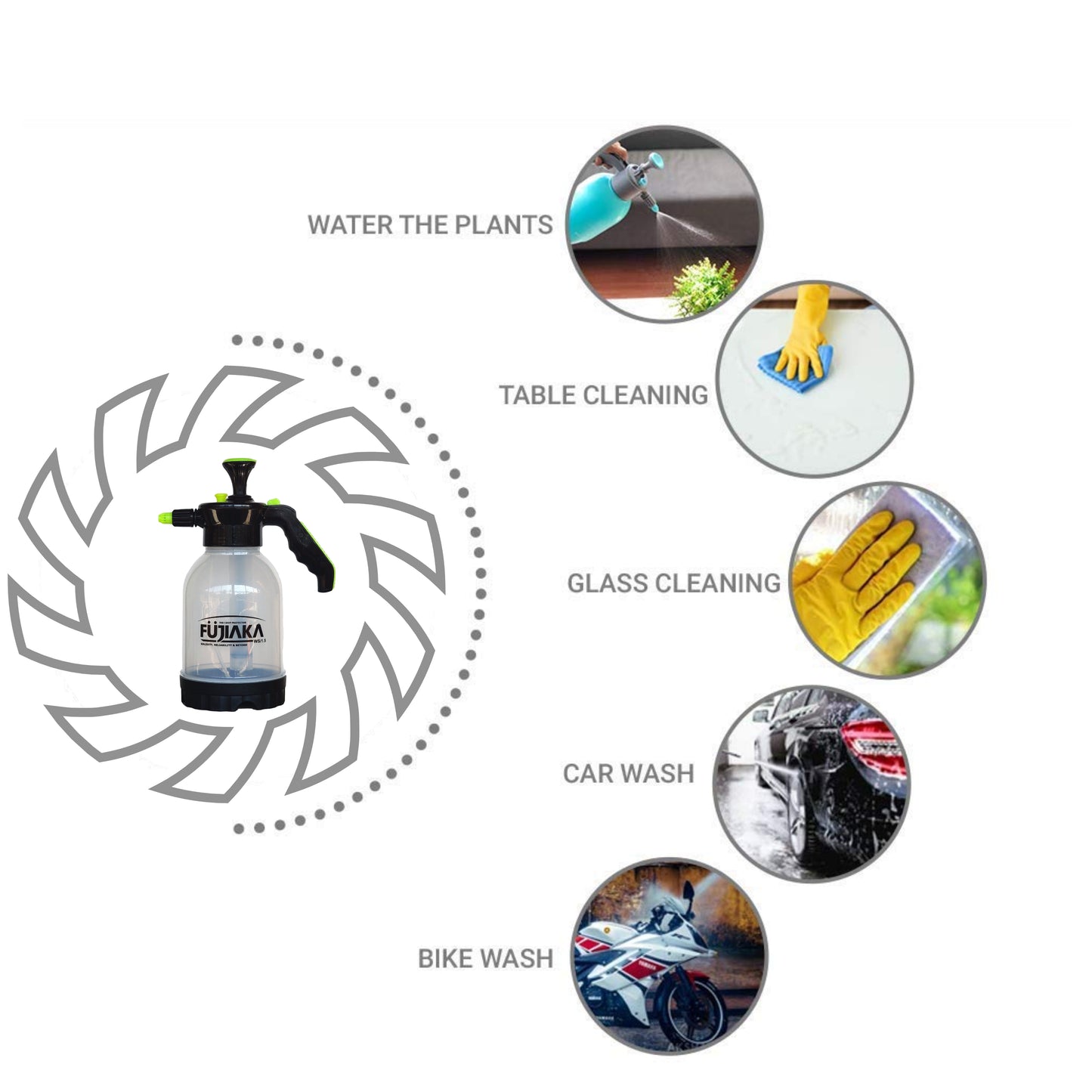 Handheld garden sprayer for plant spraying and household cleaning